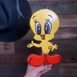 Vintage Handcrafted Wooden Tweety bird decor